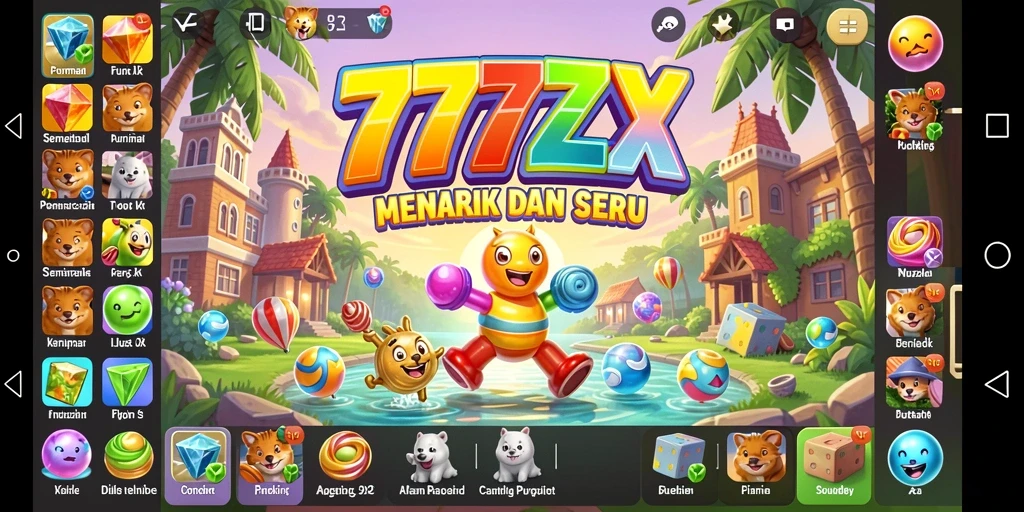Screenshot 777ZX menampilkan gameplay seru teka-teki puzzle.