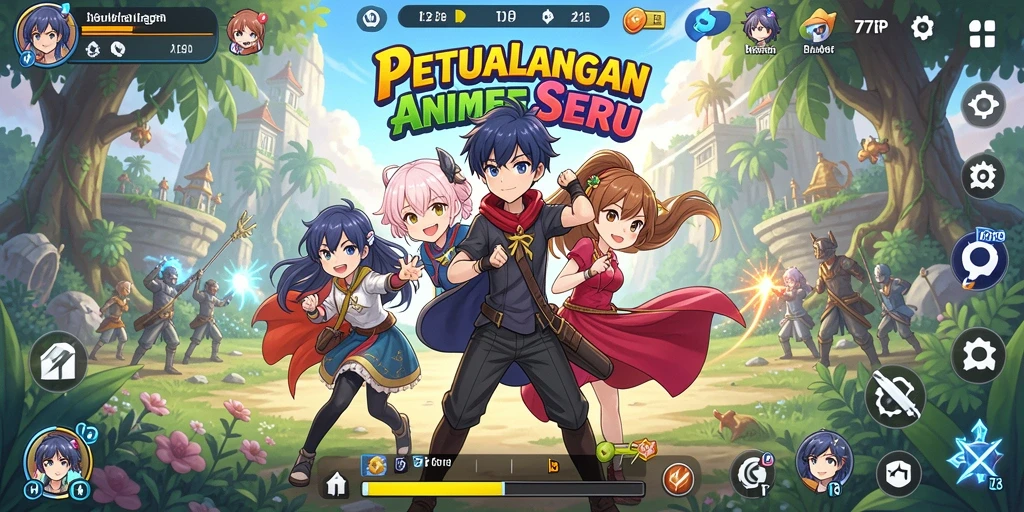 Tangkapan layar 77RP menampilkan aksi pertarungan karakter anime yang mendebarkan.
