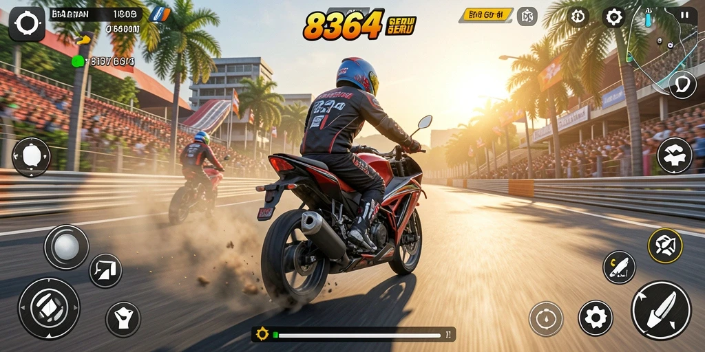 Gameplay seru dengan kecepatan tinggi dalam 8364.