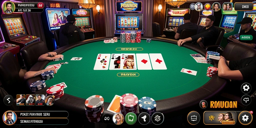 Tampilan gameplay seru dari API36 dengan fitur poker menarik.
