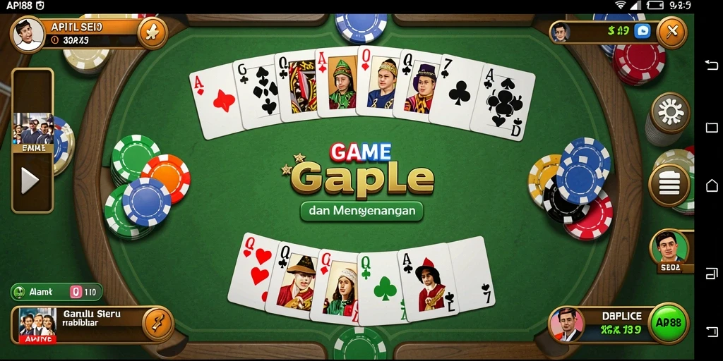 Gameplay seru dalam permainan Gaple API88.