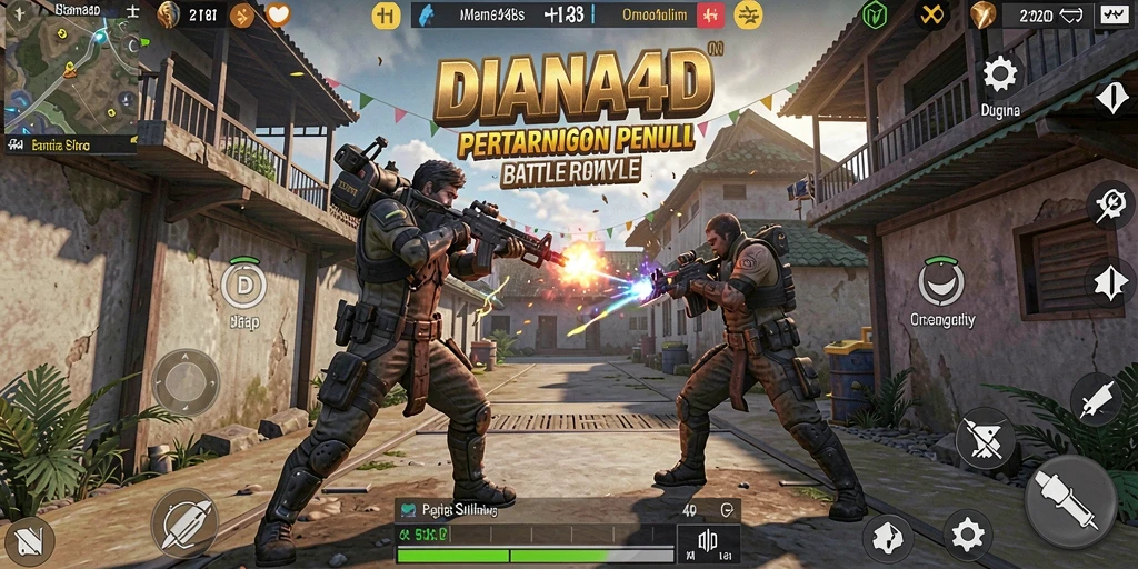 Gameplay seru DIANA4D dalam pertarungan battle royale.