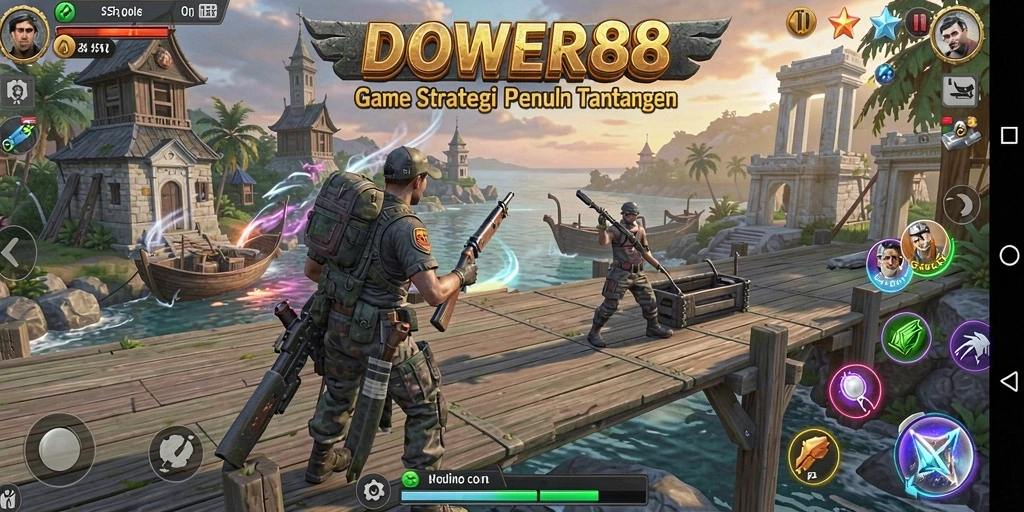 Screenshot DOWER88 menunjukkan momen penuh aksi dalam pertempuran strategi.
