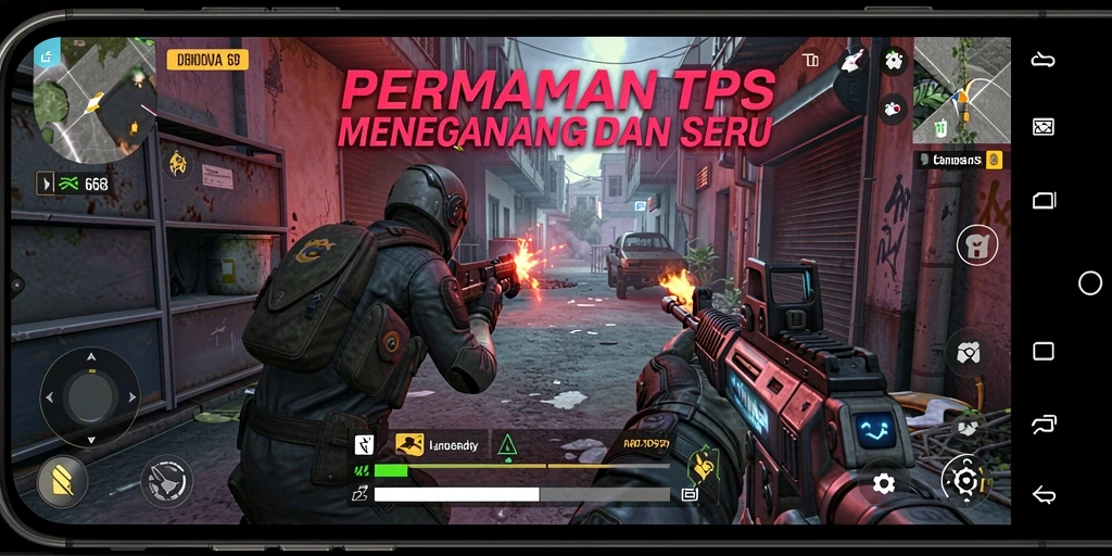 Tampilan seru gameplay G668 dalam mode TPS yang mendebarkan.