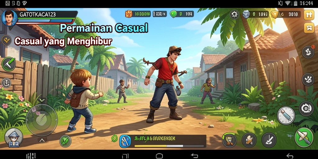 Tangkapan layar dari gameplay seru GATOTKACA123 yang penuh warna.