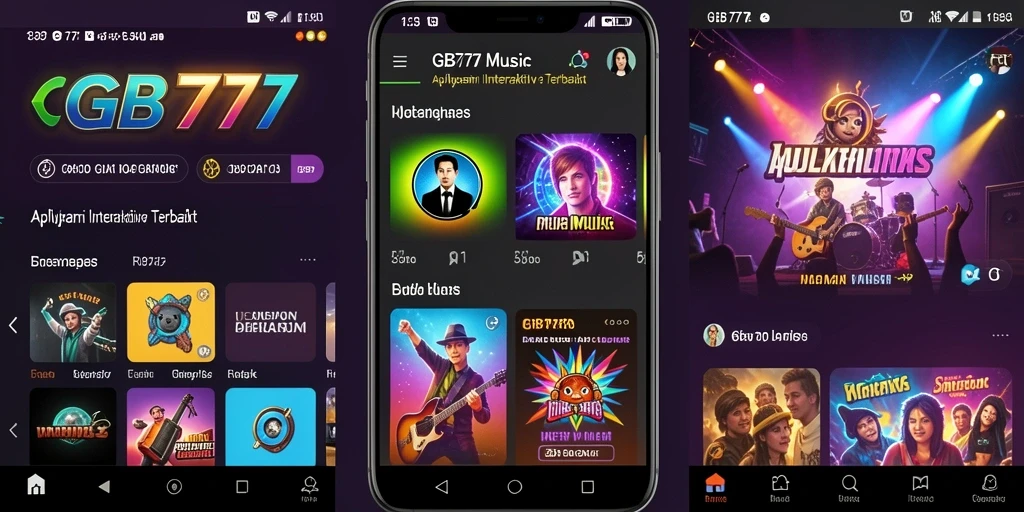 Tampilan gameplay interaktif GB777 dengan fitur musik dan karaoke.