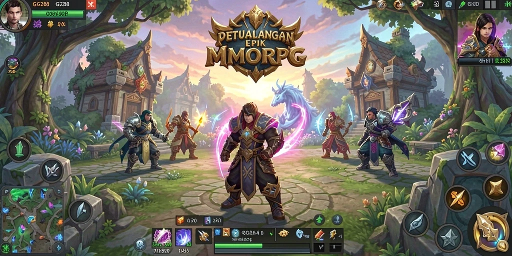 Tangkapan layar menampilkan aksi seru dalam permainan MMORPG GG288.