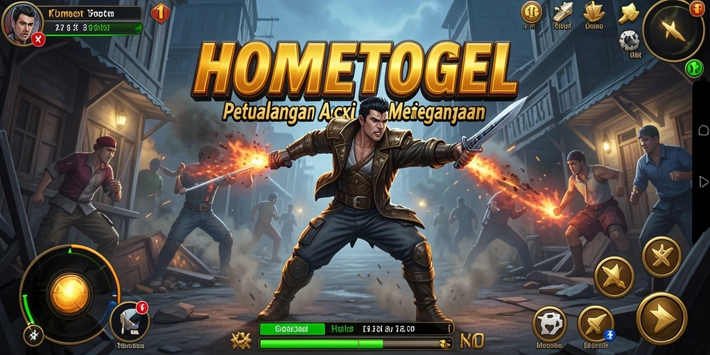 Tampilan aksi mendebarkan dalam HOMETOGEL yang penuh tantangan.