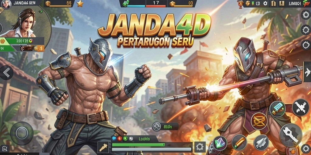 Gameplay seru dan menegangkan dari JANDA4D Battle Royale.