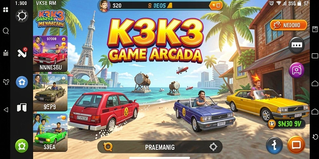 Gameplay K3K3 yang menantang dan penuh warna.