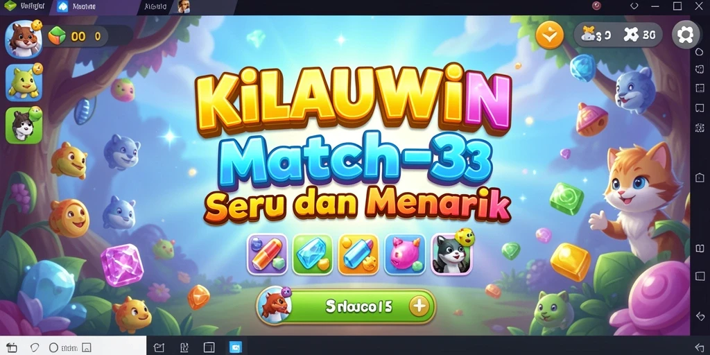 Tampilan menarik gameplay Match-3 di KILAUWIN.