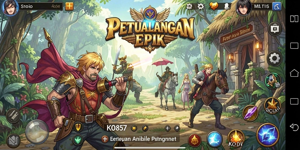 Tampilan gameplay KO857 menampilkan karakter Anime yang epik dan aksi seru.