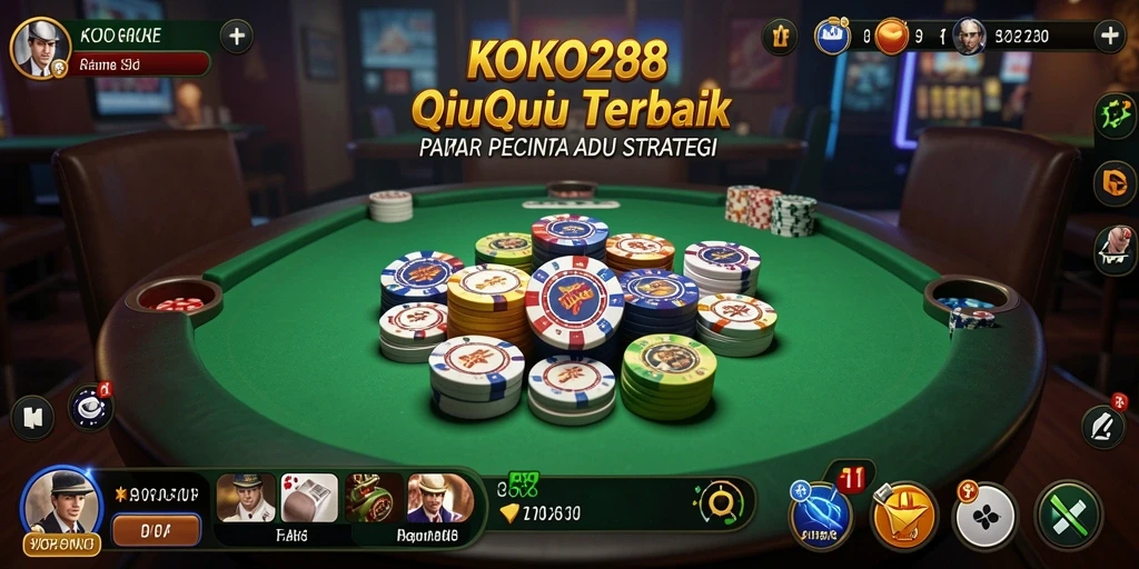 Screenshot KOKO288 menampilkan aksi seru dalam permainan QiuQiu.