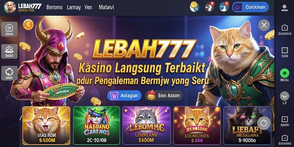 Screenshot gameplay LEBAH777 menampilkan dealer langsung dan meja permainan.