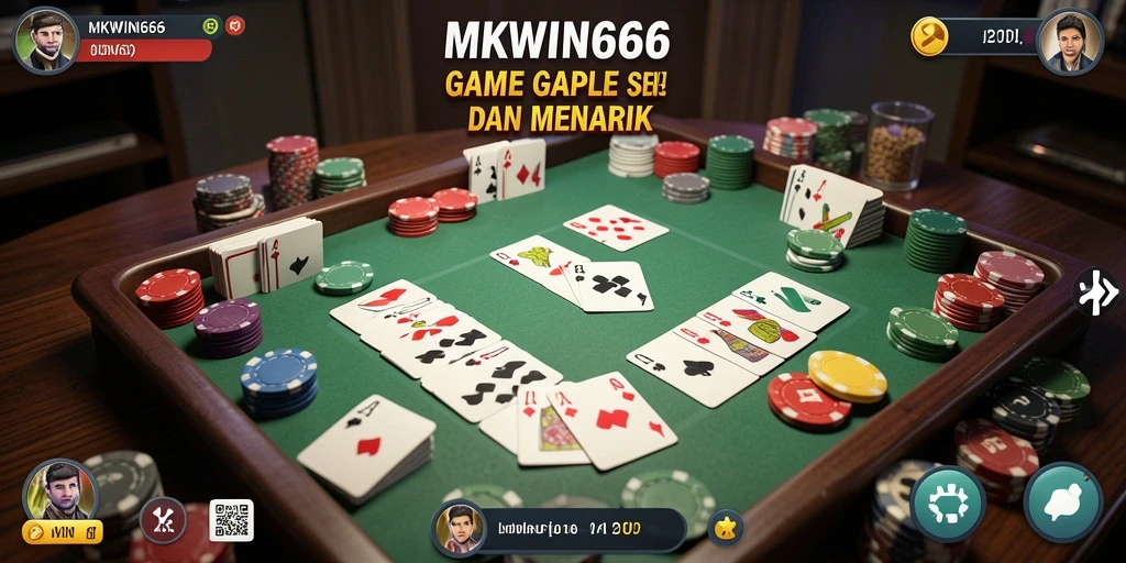 Tampilan gameplay seru dalam MKWIN666, permainan Gaple penuh strategi.