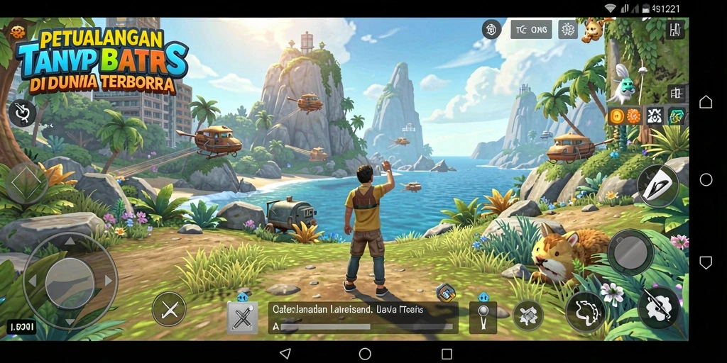 Screenshot gameplay MPO1221 menunjukkan dunia terbuka yang luas dan detail yang menakjubkan.