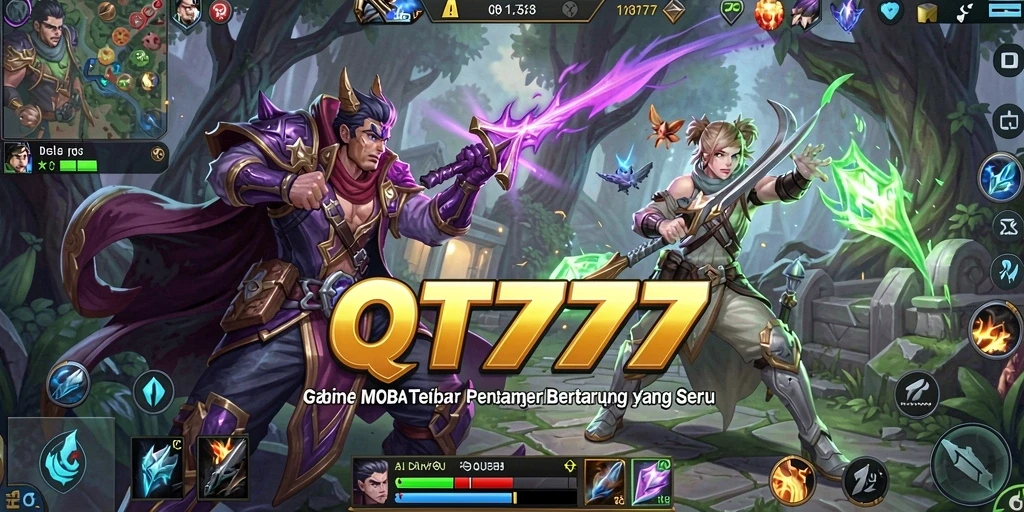 Gameplay MOBA yang seru dan mendebarkan di QT777.