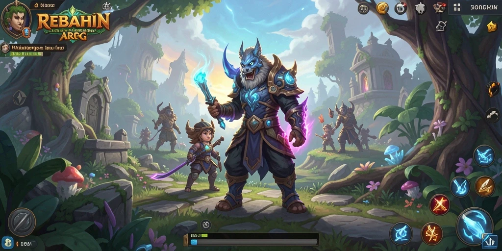 Tangkapan layar gameplay seru dari REBAHIN dalam pertempuran ARPG.