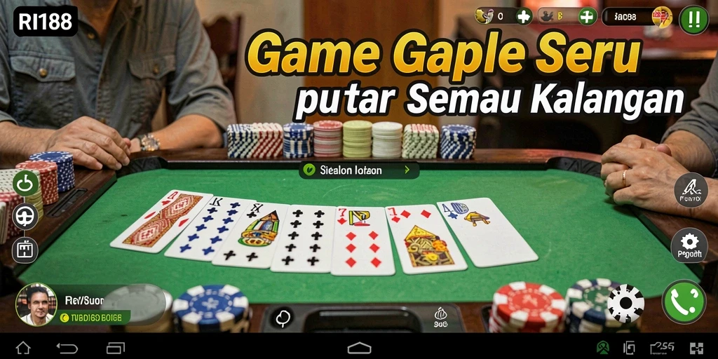 Tampilan seru permainan Gaple di RI188 yang penuh strategi.