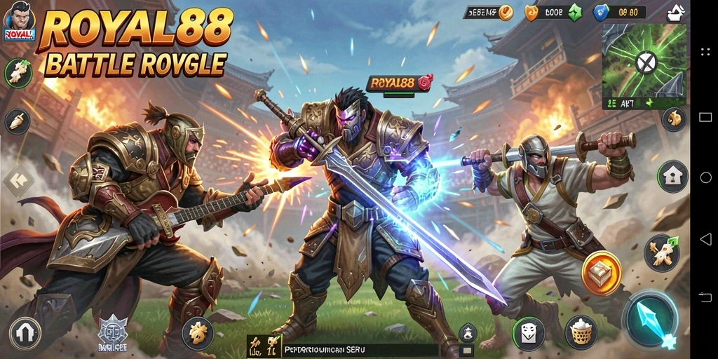 Gameplay Battle Royale yang mendebarkan dan seru.