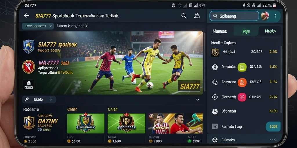 Tampilan utama SIA777 menampilkan berbagai pilihan taruhan olahraga.