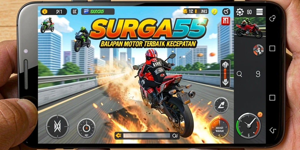 Gameplay balapan motor yang seru dan mendebarkan di SURGA55.
