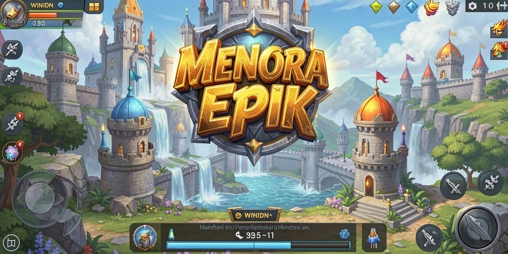 Tampilan menarik dari gameplay Tower Defense WINIDN.