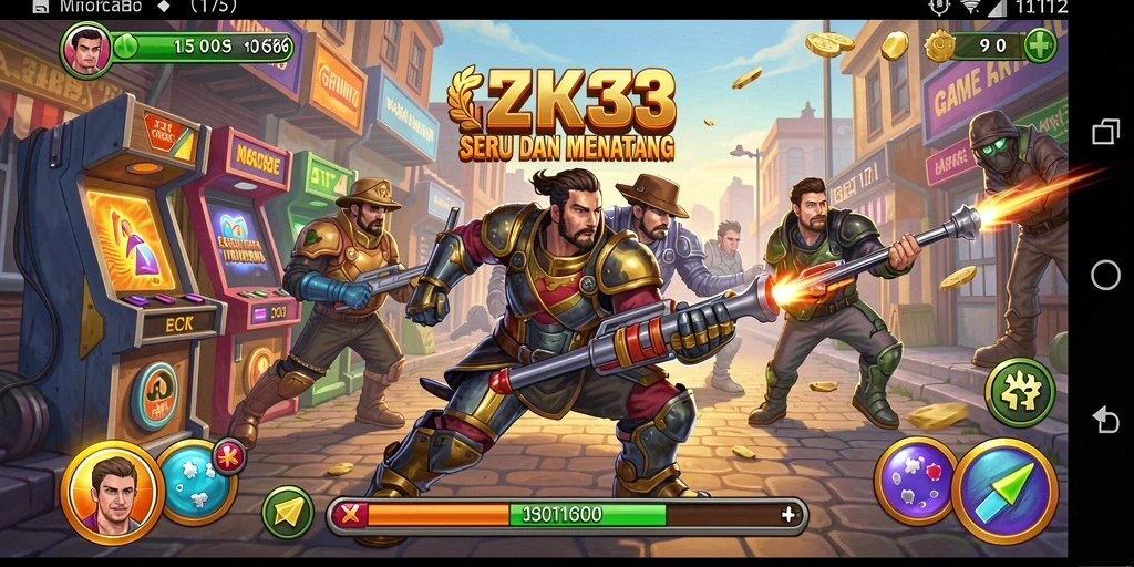 Tampilan gameplay ZK3 yang colorful dan seru dalam genre arcade.